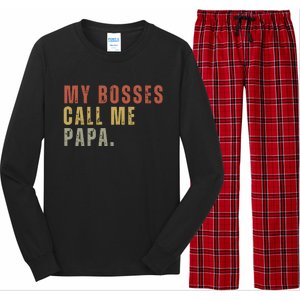 My Boss Calls Me Papa Family Daddy Father Long Sleeve Pajama Set