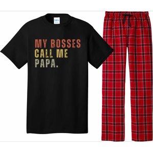 My Boss Calls Me Papa Family Daddy Father Pajama Set