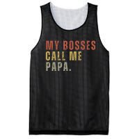 My Boss Calls Me Papa Family Daddy Father Mesh Reversible Basketball Jersey Tank