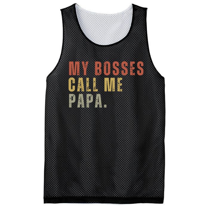 My Boss Calls Me Papa Family Daddy Father Mesh Reversible Basketball Jersey Tank