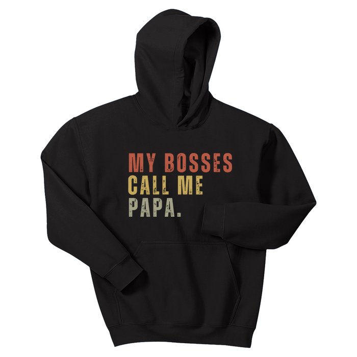 My Boss Calls Me Papa Family Daddy Father Kids Hoodie