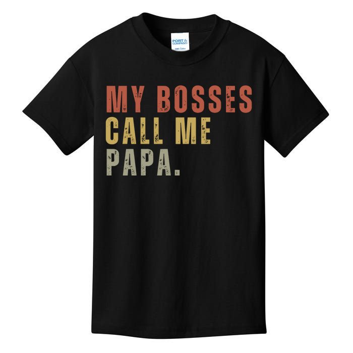 My Boss Calls Me Papa Family Daddy Father Kids T-Shirt