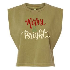 Merry & Bright Christmas Festive Holiday Spirit Garment-Dyed Women's Muscle Tee