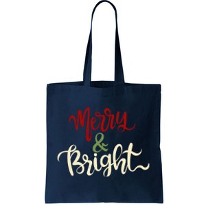 Merry & Bright Christmas Festive Holiday Spirit Tote Bag