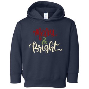 Merry & Bright Christmas Festive Holiday Spirit Toddler Hoodie