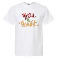 Merry & Bright Christmas Festive Holiday Spirit Garment-Dyed Heavyweight T-Shirt