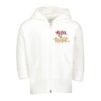 Merry & Bright Christmas Festive Holiday Spirit Toddler Zip Fleece Hoodie