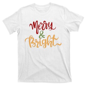 Merry & Bright Christmas Festive Holiday Spirit T-Shirt