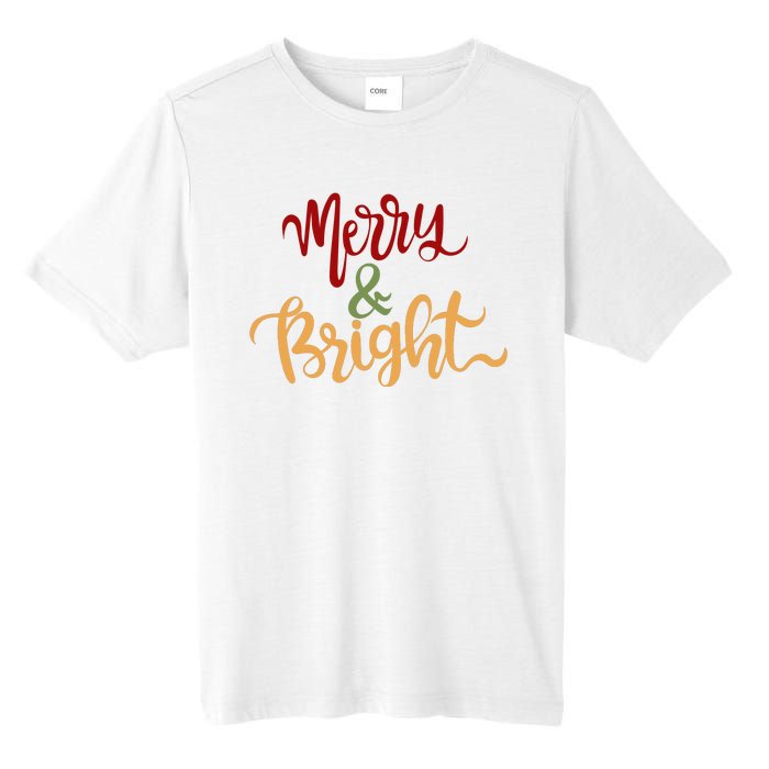 Merry & Bright Christmas Festive Holiday Spirit Tall Fusion ChromaSoft Performance T-Shirt