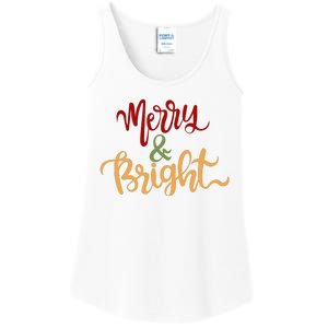 Merry & Bright Christmas Festive Holiday Spirit Ladies Essential Tank