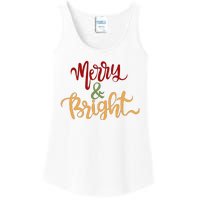 Merry & Bright Christmas Festive Holiday Spirit Ladies Essential Tank