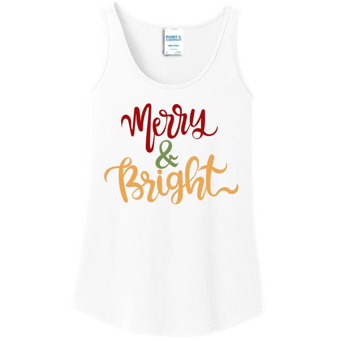 Merry & Bright Christmas Festive Holiday Spirit Ladies Essential Tank