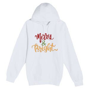 Merry & Bright Christmas Festive Holiday Spirit Premium Pullover Hoodie