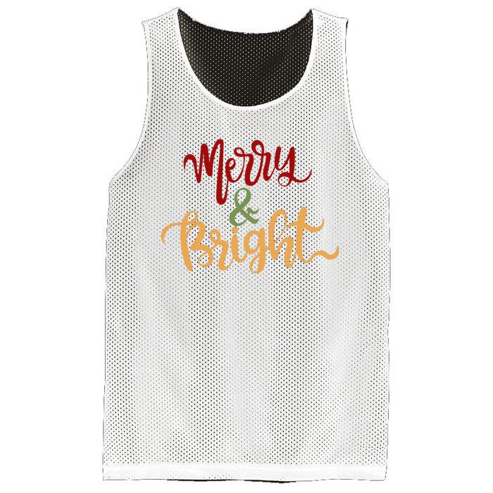 Merry & Bright Christmas Festive Holiday Spirit Mesh Reversible Basketball Jersey Tank