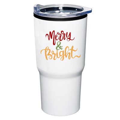 Merry & Bright Christmas Festive Holiday Spirit Tumbler