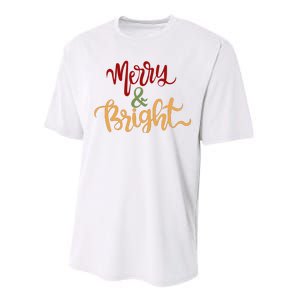 Merry & Bright Christmas Festive Holiday Spirit Performance Sprint T-Shirt