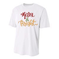 Merry & Bright Christmas Festive Holiday Spirit Performance Sprint T-Shirt