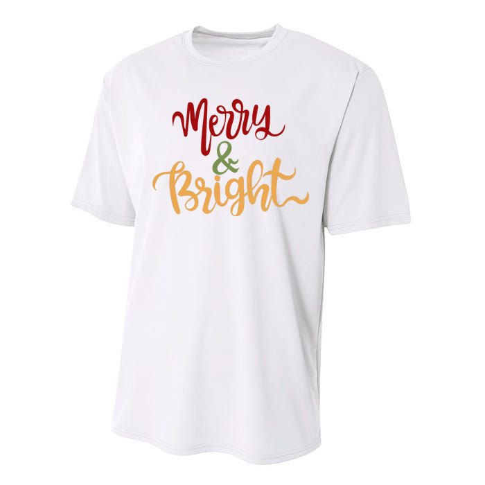 Merry & Bright Christmas Festive Holiday Spirit Performance Sprint T-Shirt