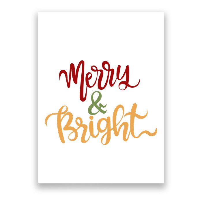 Merry & Bright Christmas Festive Holiday Spirit Poster