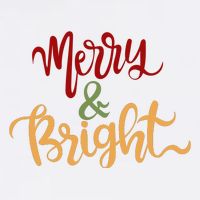 Merry & Bright Christmas Festive Holiday Spirit Poster