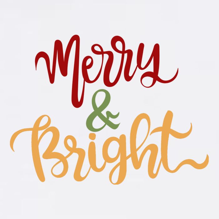 Merry & Bright Christmas Festive Holiday Spirit Poster
