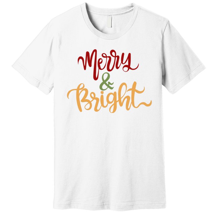 Merry & Bright Christmas Festive Holiday Spirit Premium T-Shirt