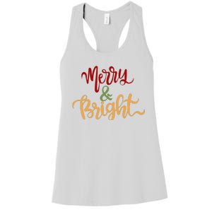 Merry & Bright Christmas Festive Holiday Spirit Women's Racerback Tank