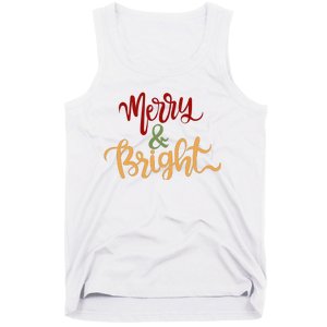 Merry & Bright Christmas Festive Holiday Spirit Tank Top