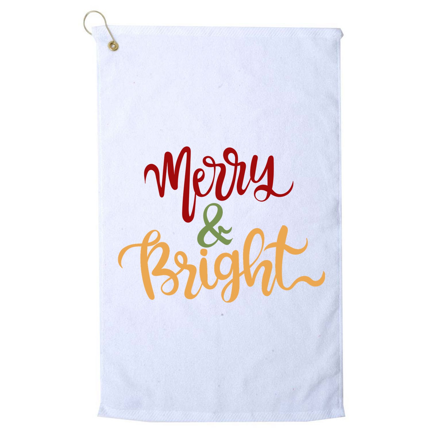 Merry & Bright Christmas Festive Holiday Spirit Golf Towel
