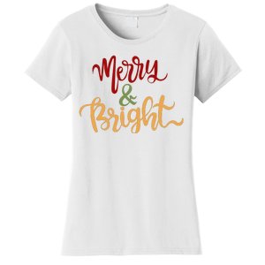 Merry & Bright Christmas Festive Holiday Spirit Women's T-Shirt