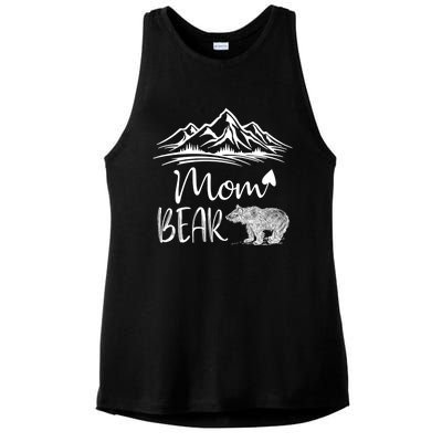 Mom Bear Camping Camp Matching Family Adventure Lovers Gift Ladies PosiCharge Tri-Blend Wicking Tank