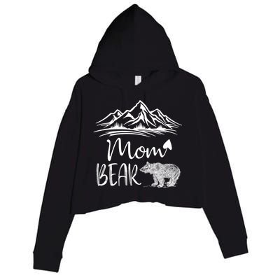 Mom Bear Camping Camp Matching Family Adventure Lovers Gift Crop Fleece Hoodie