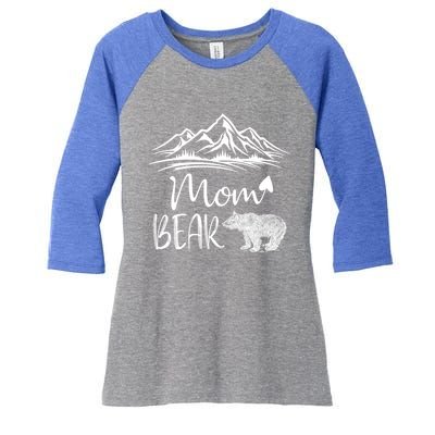 Mom Bear Camping Camp Matching Family Adventure Lovers Gift Women's Tri-Blend 3/4-Sleeve Raglan Shirt