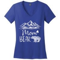 Mom Bear Camping Camp Matching Family Adventure Lovers Gift Women's V-Neck T-Shirt