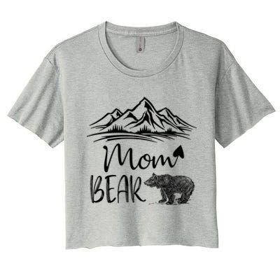 Mom Bear Camping Camp Matching Family Adventure Lovers Gift Women's Crop Top Tee