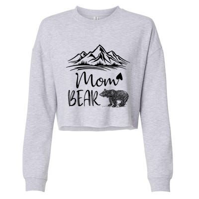 Mom Bear Camping Camp Matching Family Adventure Lovers Gift Cropped Pullover Crew