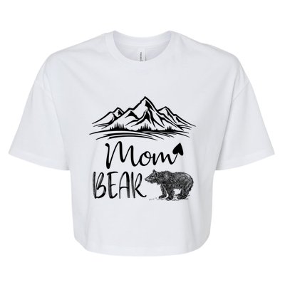 Mom Bear Camping Camp Matching Family Adventure Lovers Gift Bella+Canvas Jersey Crop Tee