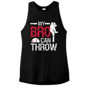 My Bro Can Throw Baseball Pitcher Biggest Fan Sister Brother Ladies PosiCharge Tri-Blend Wicking Tank