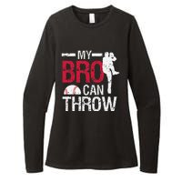 My Bro Can Throw Baseball Pitcher Biggest Fan Sister Brother Womens CVC Long Sleeve Shirt