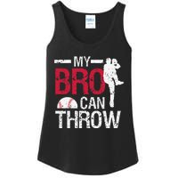 My Bro Can Throw Baseball Pitcher Biggest Fan Sister Brother Ladies Essential Tank