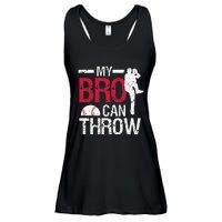 My Bro Can Throw Baseball Pitcher Biggest Fan Sister Brother Ladies Essential Flowy Tank