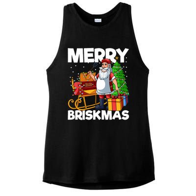 Merry Briskmas Christmas July Santa Brisket Smoking Smoker Ladies PosiCharge Tri-Blend Wicking Tank