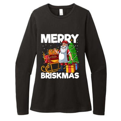 Merry Briskmas Christmas July Santa Brisket Smoking Smoker Womens CVC Long Sleeve Shirt