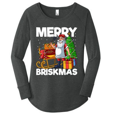 Merry Briskmas Christmas July Santa Brisket Smoking Smoker Women's Perfect Tri Tunic Long Sleeve Shirt