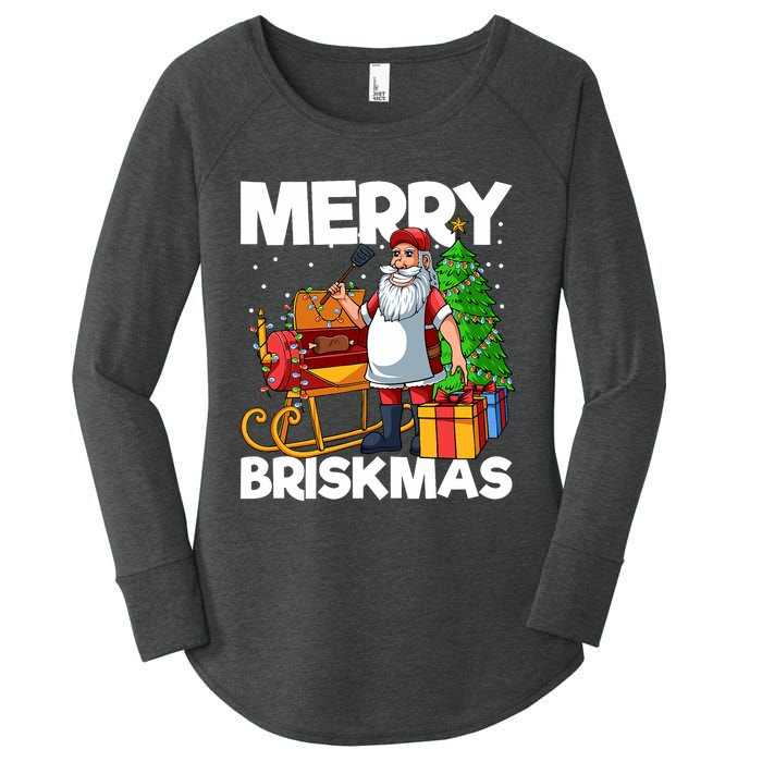 Merry Briskmas Christmas July Santa Brisket Smoking Smoker Women's Perfect Tri Tunic Long Sleeve Shirt