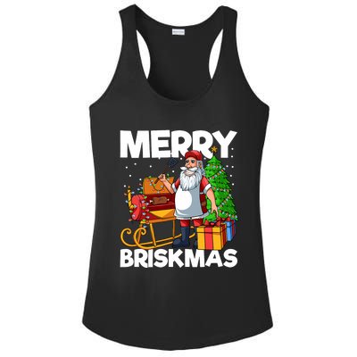 Merry Briskmas Christmas July Santa Brisket Smoking Smoker Ladies PosiCharge Competitor Racerback Tank