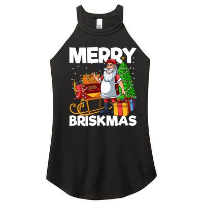 Merry Briskmas Christmas July Santa Brisket Smoking Smoker Women's Perfect Tri Rocker Tank