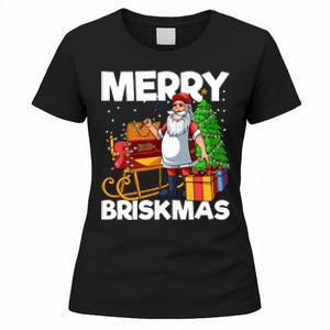 Merry Briskmas Christmas July Santa Brisket Smoking Smoker Women's T-Shirt