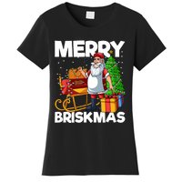 Merry Briskmas Christmas July Santa Brisket Smoking Smoker Women's T-Shirt