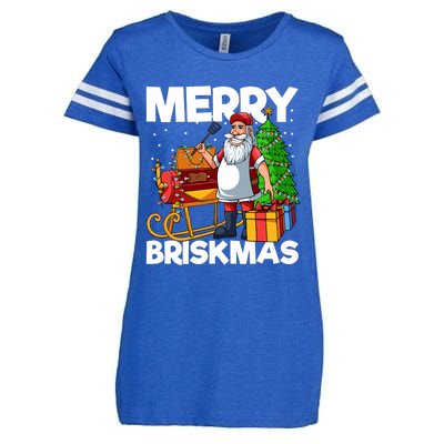 Merry Briskmas Christmas July Santa Brisket Smoking Smoker Enza Ladies Jersey Football T-Shirt